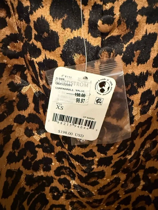 Free People Leopard Print Slip Dress with Black Lace Trim - Picture 6 of 9